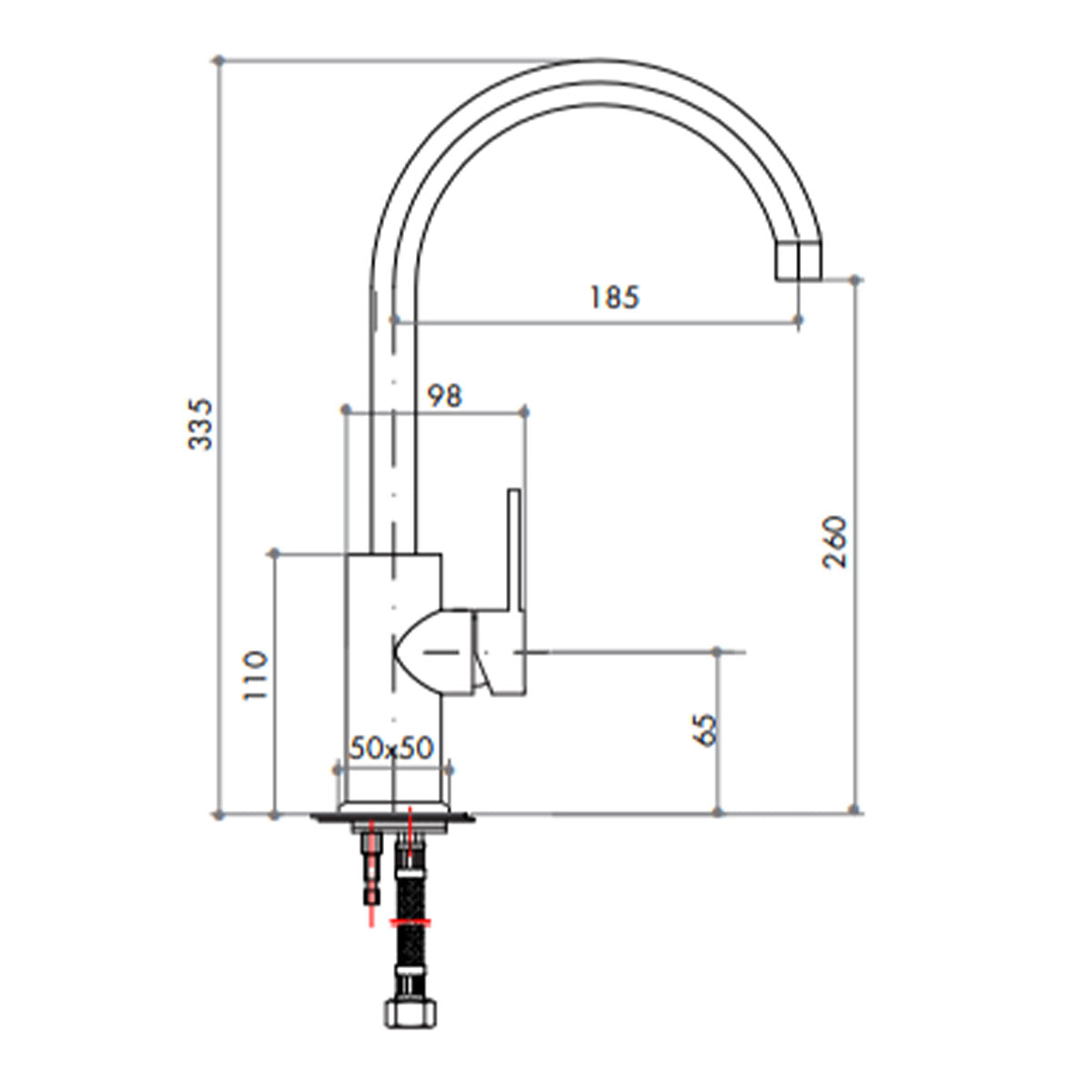 Artusi ASM101B Kitchen Mixer Tap