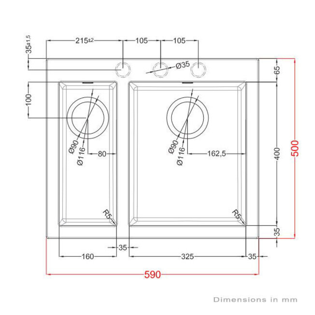 Artusi AGS592B Dimension Image - The Appliance Guys