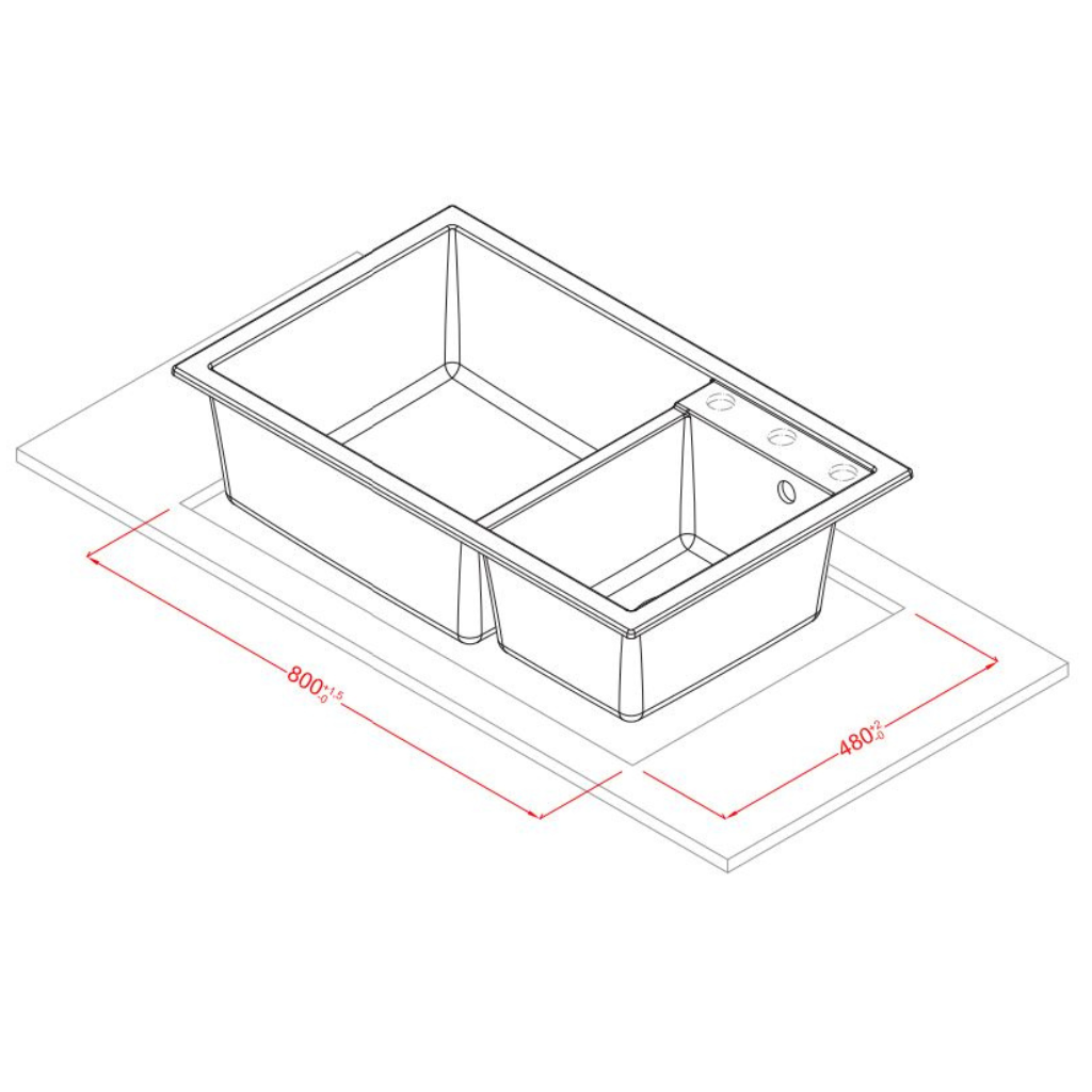 Artusi AGS812B Cut-out Dimension Image - The Appliance Guys