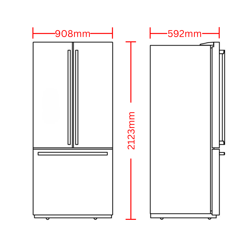 Artusi AINT9100FDIW 546L Integrated French Door Fridge