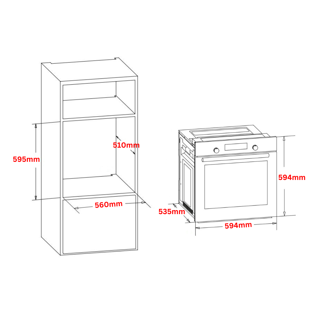 Artusi AO654XP1 Dimension Image - The Appliance Guys
