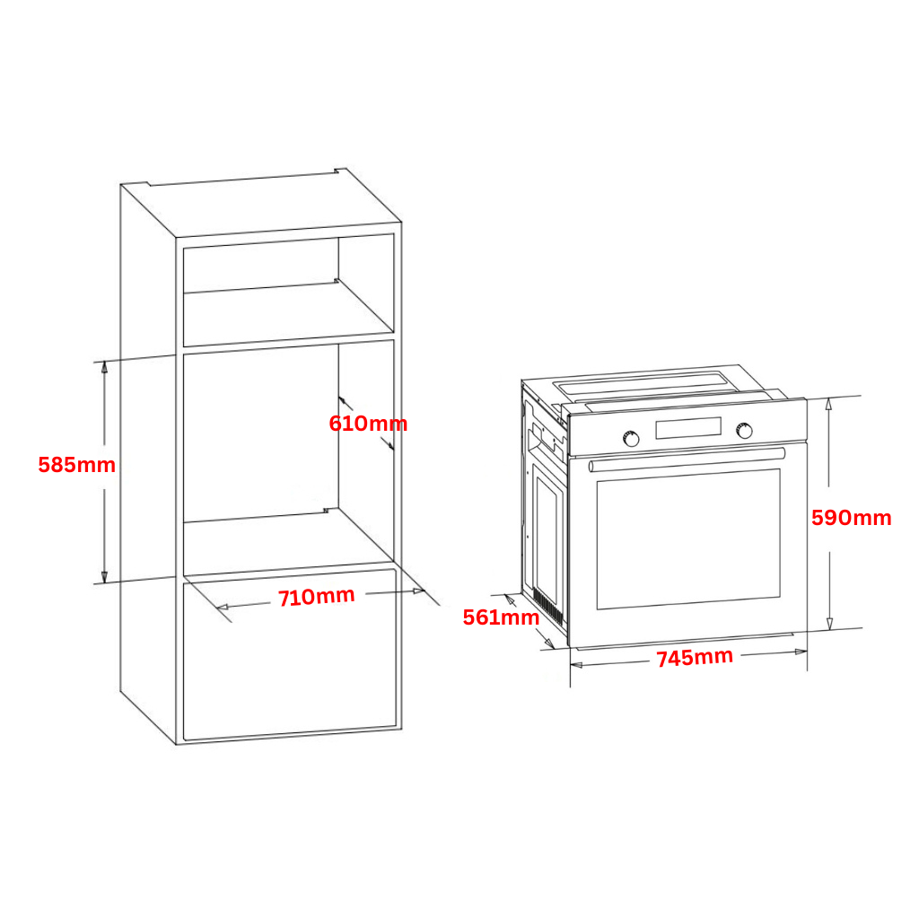 Artusi AO750X Dimension Image - The Appliance Guys
