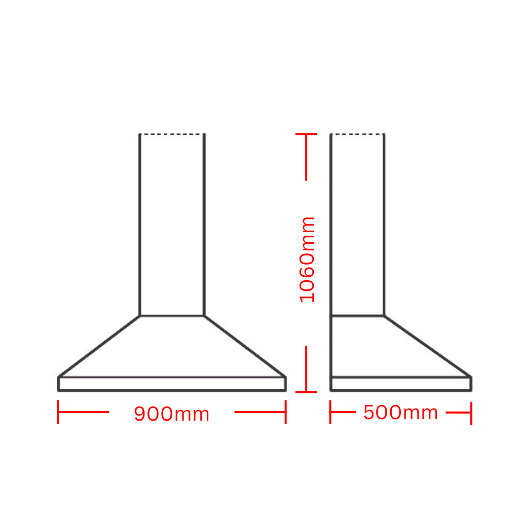 Artusi ATH900B 90cm Canopy Rangehood