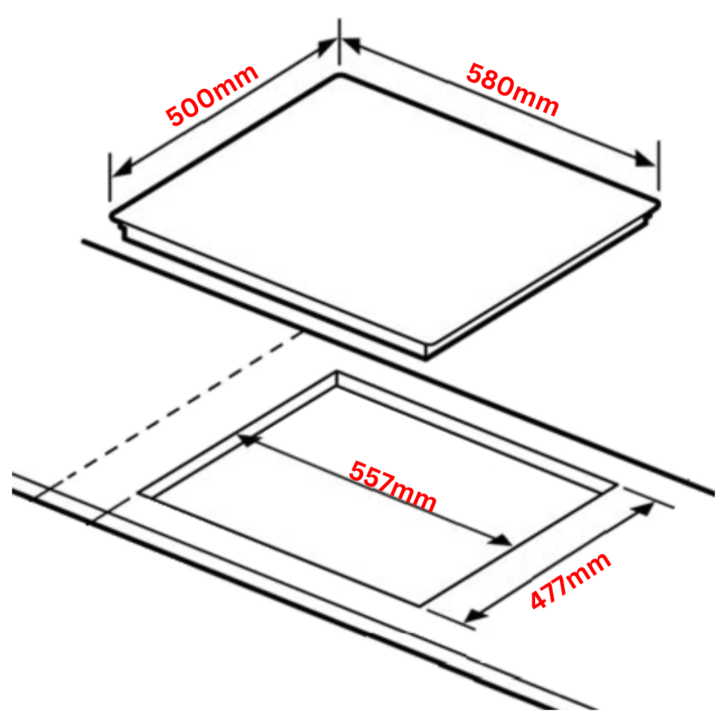 Artusi CAGH1 Dimension Image - The Appliance Guys