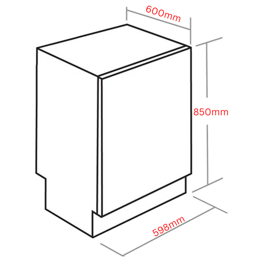 Beko BDF1410W Dimension Image - The Appliance Guys