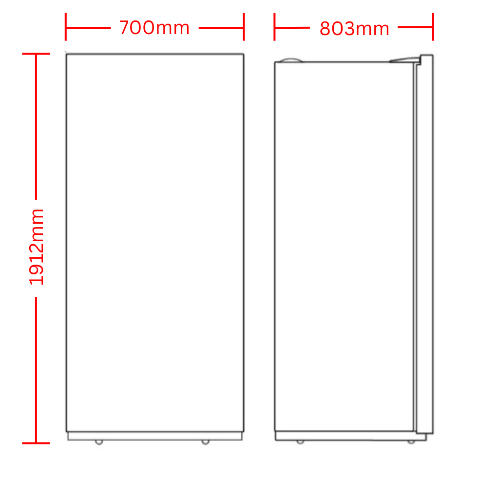 Beko BVF404W Dimension Image - The Appliance Guys