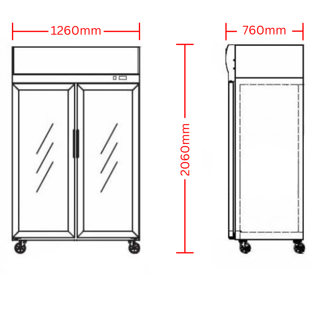 Bromic UF1000LF 976L White Upright Display Freezer with Lightbox