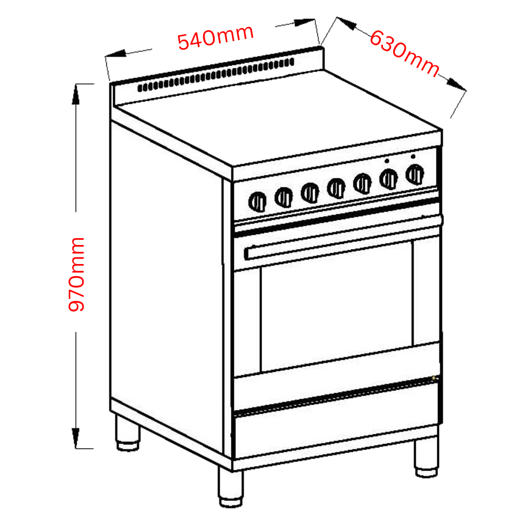 Chef CFE547SBB Dimension Image - The Appliance Guys
