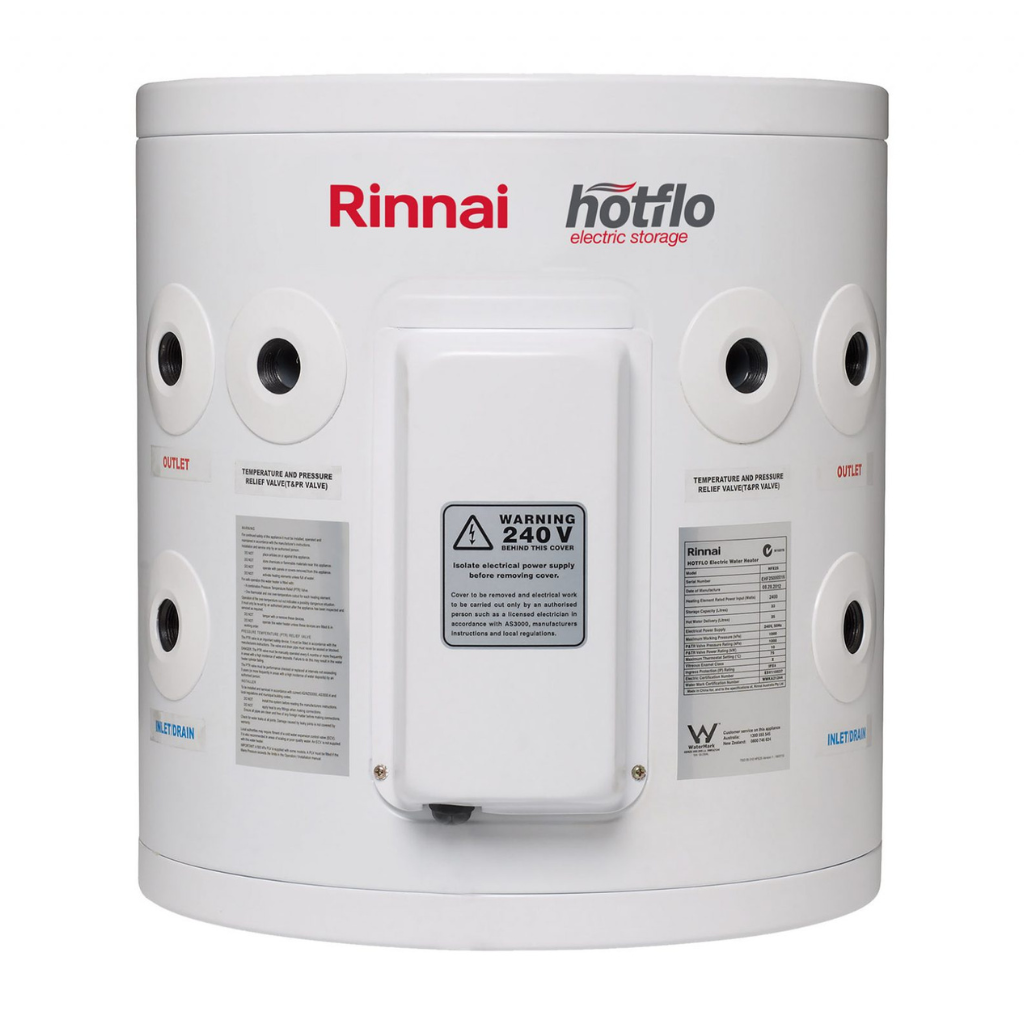 Rinnai EHF25S36H 25L White Hotflo Electric Storage Single Element 3.6KW Hard Water