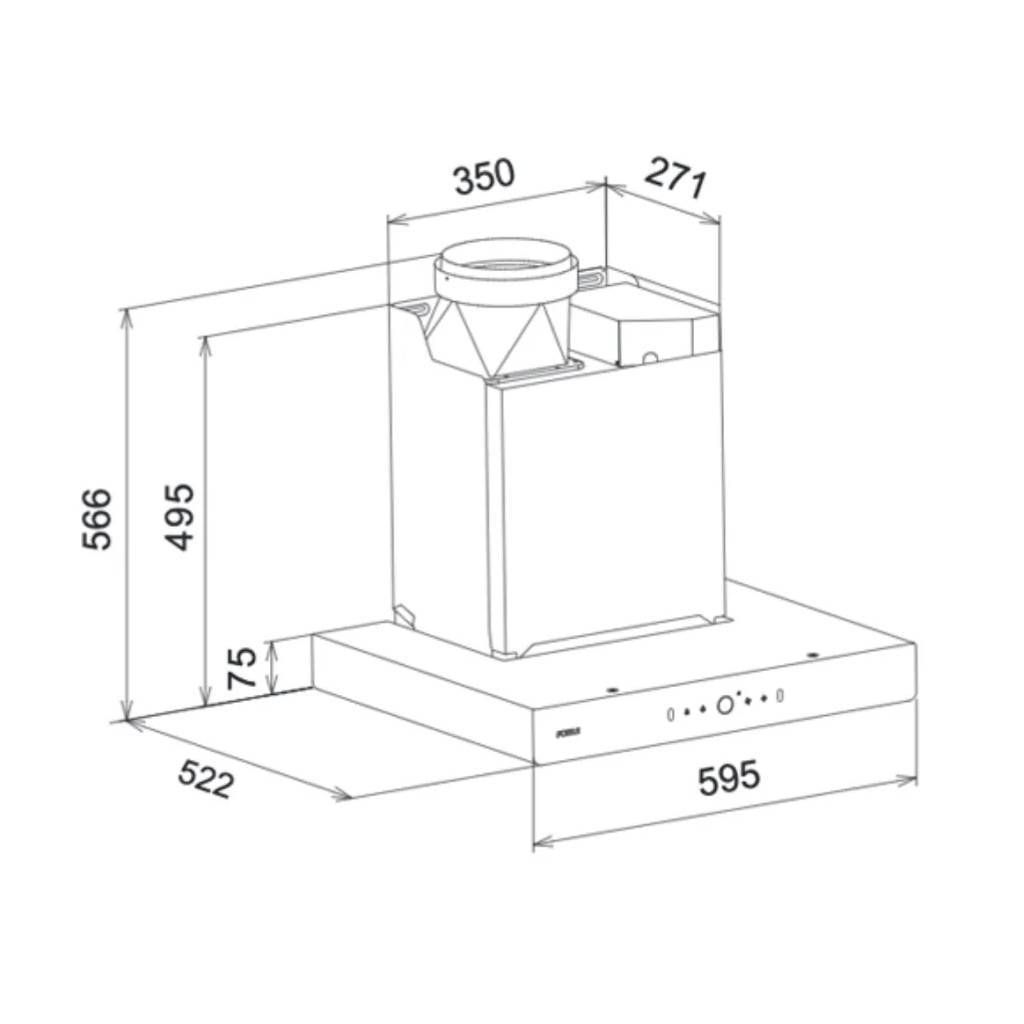 Fotile EMG6018W 60cm Canopy Rangehood