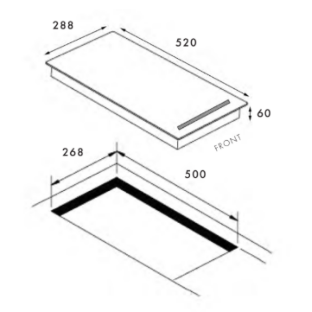 Euro Appliances ECI30FZ3 30cm Two Zone Induction Cooktop