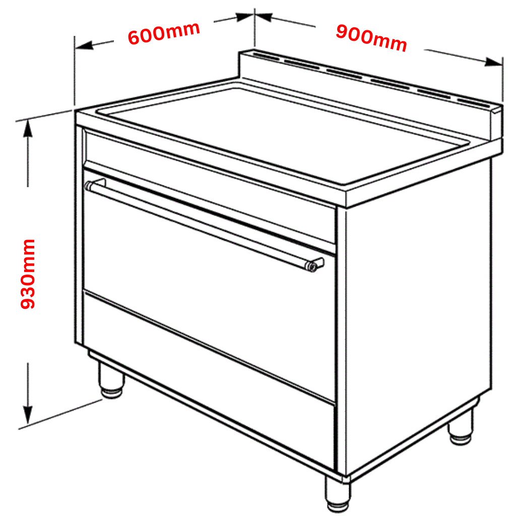 Euromaid EGE9TBK Dimension Image - The Appliance Guys