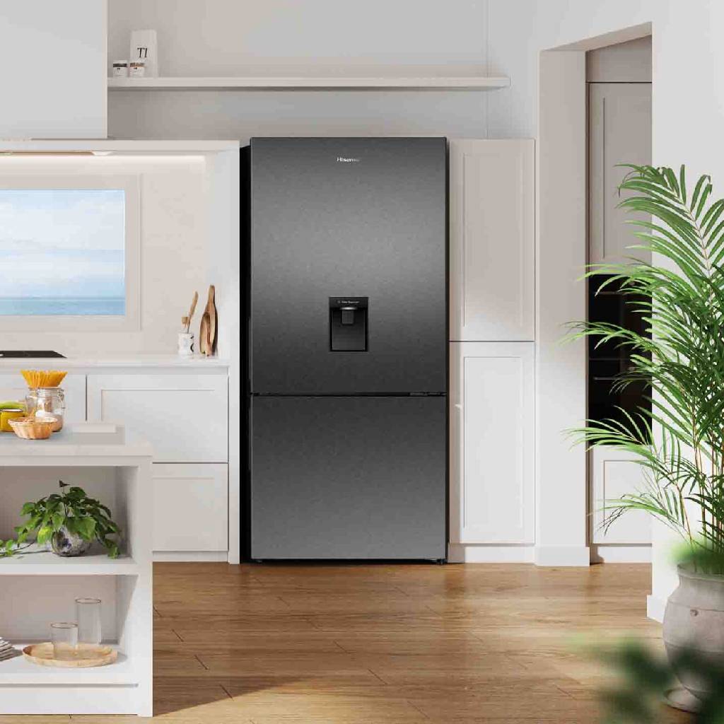 Hisense HRBM500TBW 500L Dark Steel PureFlat Bottom Mount Fridge