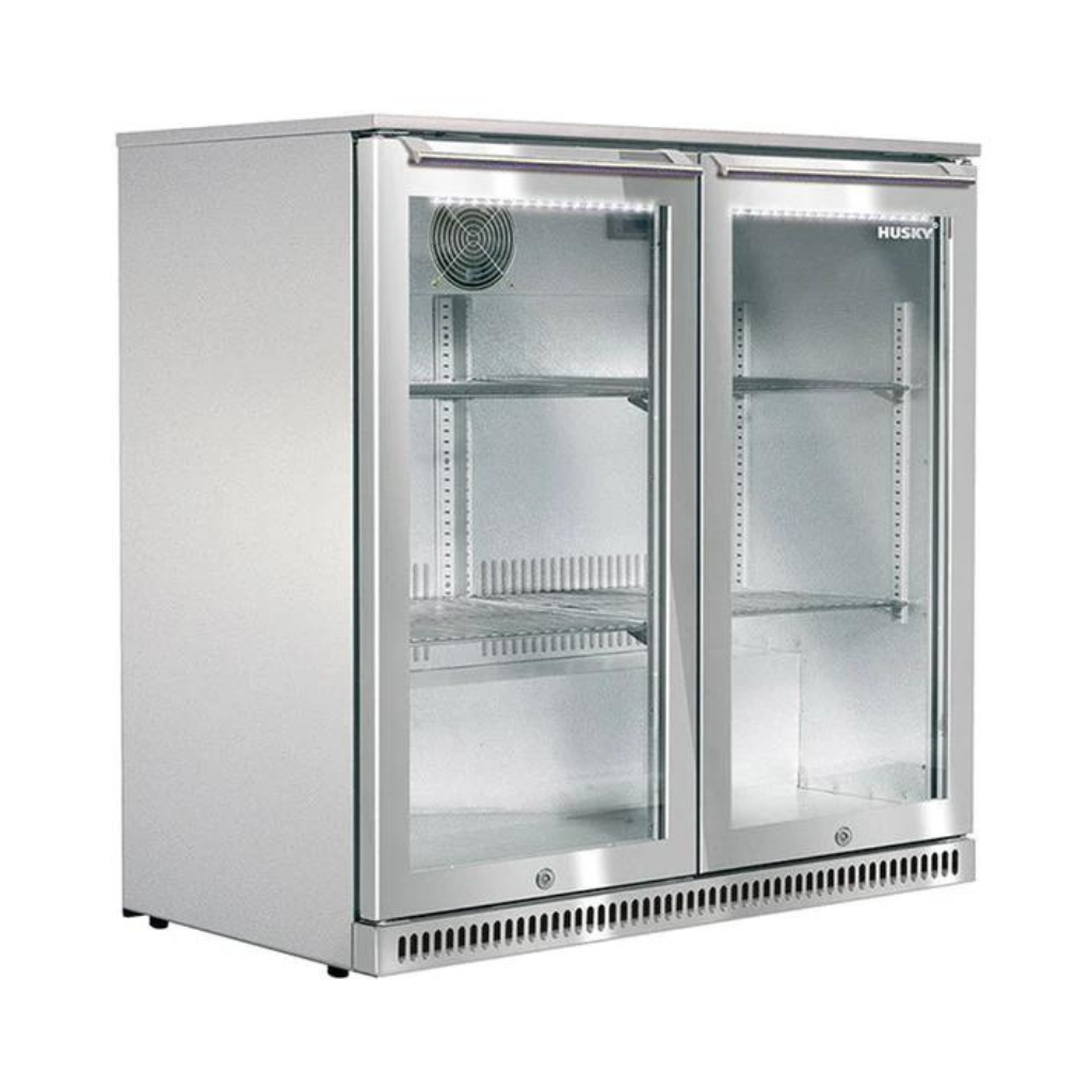 Husky ALF-C2-840 190L Stainless Steel Anti-Condensation Glass Door Alfresco Drinks Chiller