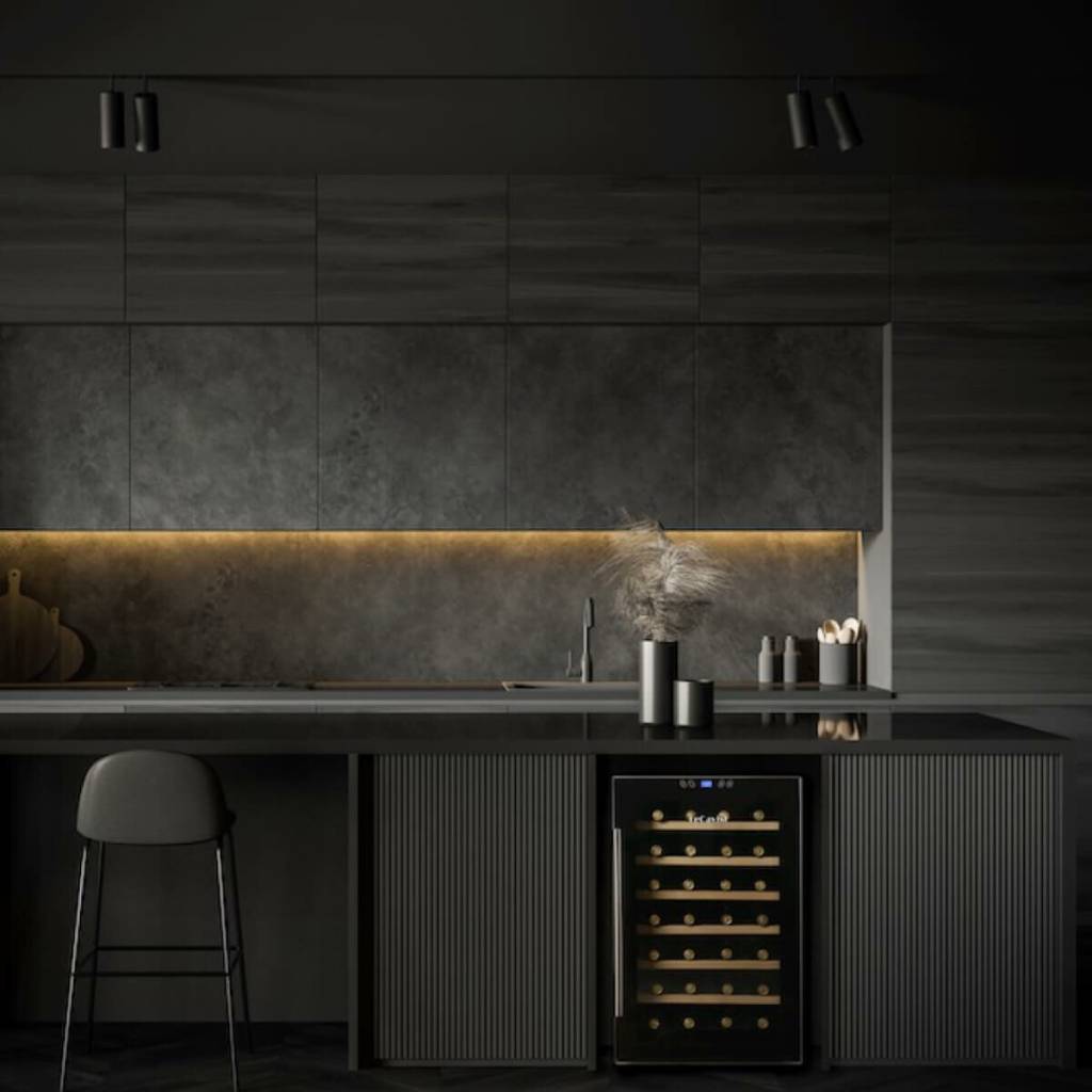 Lecavist LCCV28B Black 28 Bottle Single Zone Wine Fridge