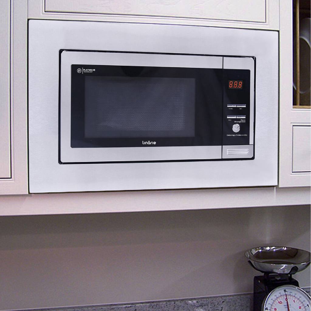 Linarie Calvi LJMO20XBI 20L Stainless Steel Solo FlatWave Technology Built-In Microwave Oven