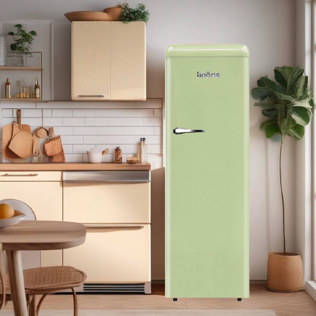 Linarie Belley LK335LGREEN 328L Green Single Door Larder Retro Fridge