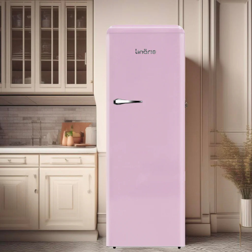 Linarie Belley LK335LPINK 328L Pink Single Door Larder Retro Fridge