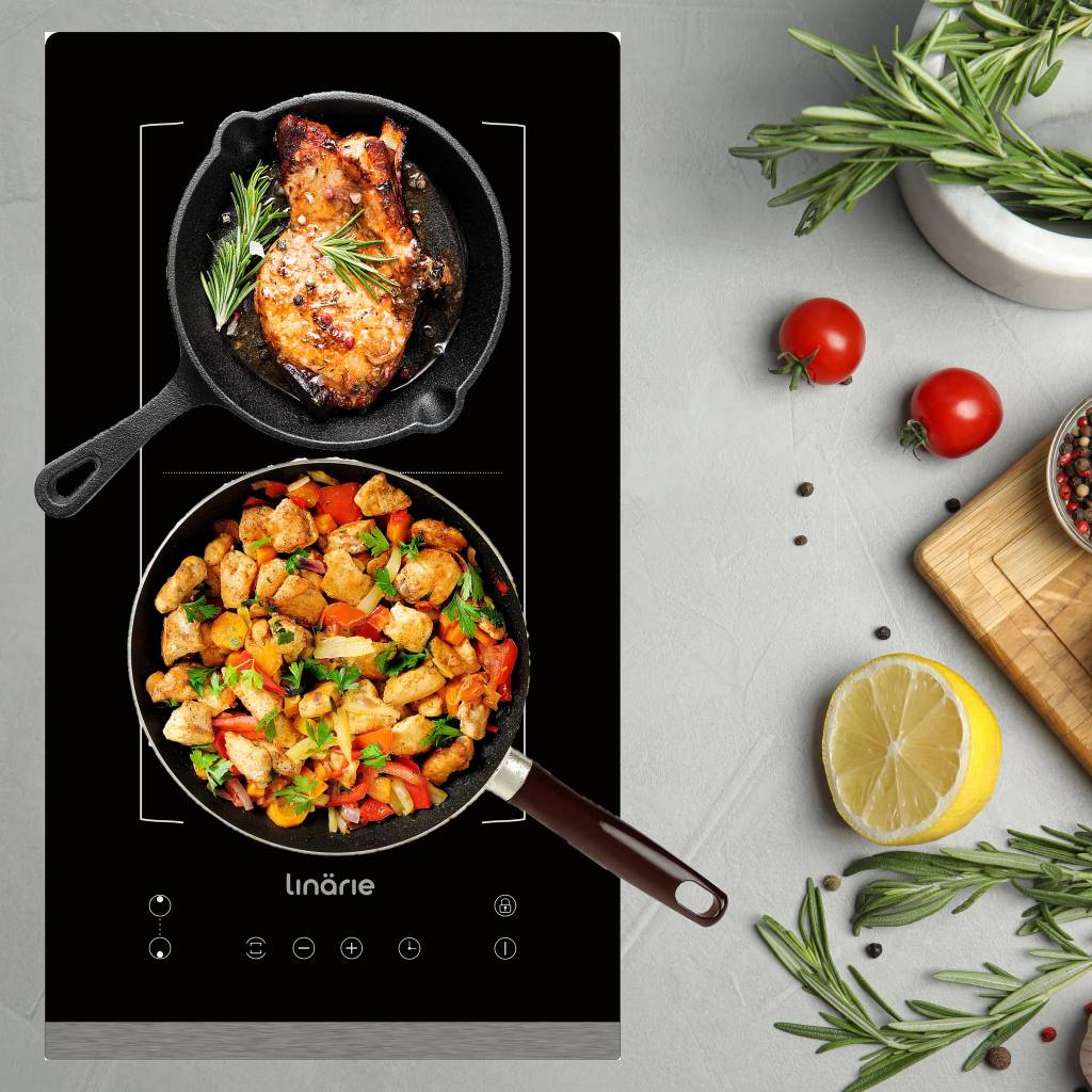 Linarie Grenoble LS30I1F 30cm Black Domino Induction Cooktop with Flex Zone