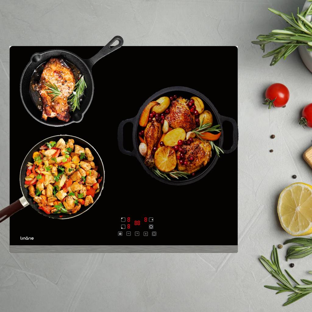 Linarie Nice LS60C3Z 60cm Black 3 Zone Ceramic Cooktop