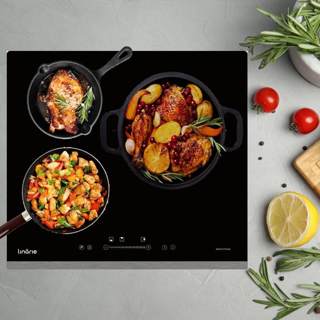 Linarie Rennes LS60I3Z 60cm Black 3 Zone Induction Cooktop