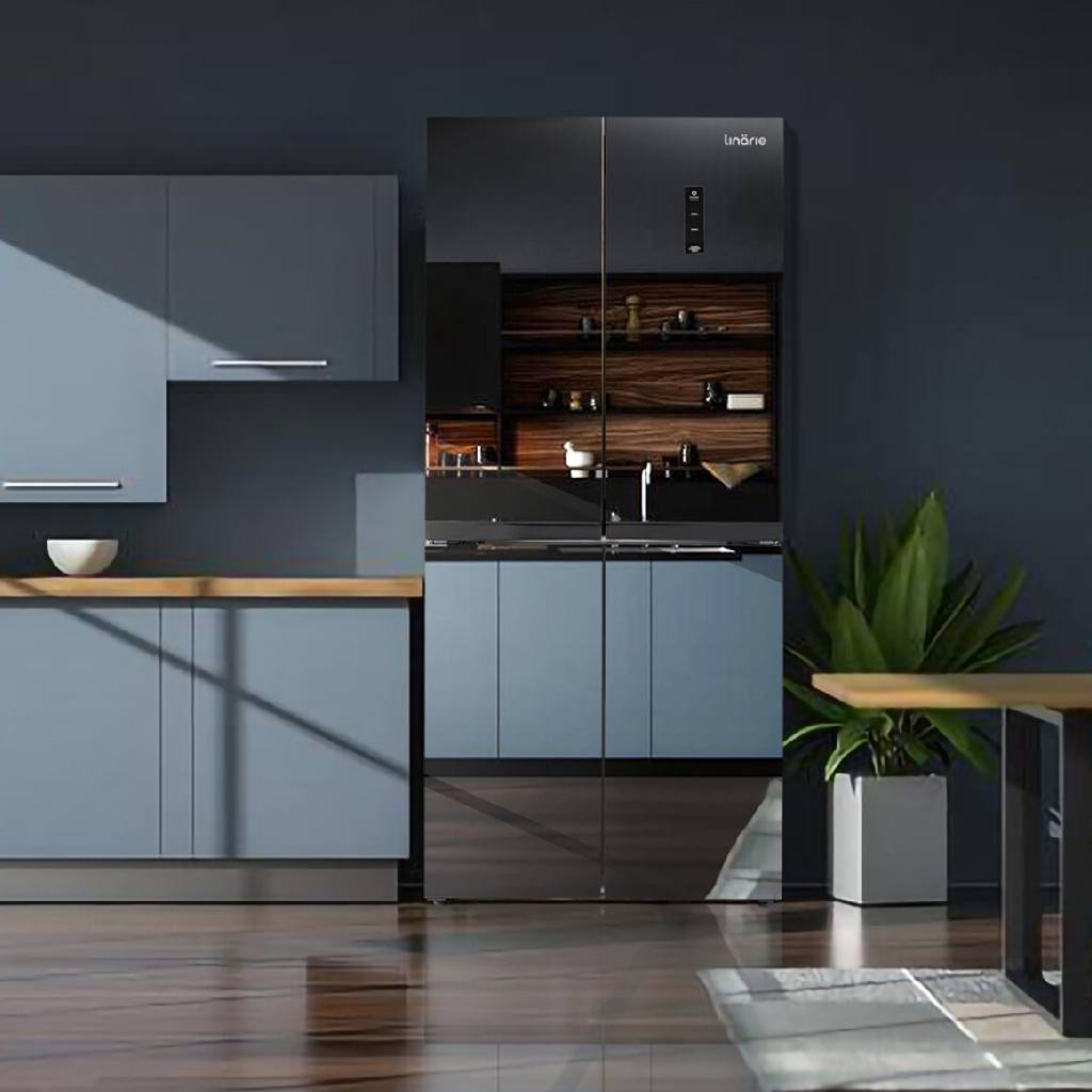 Linarie Meribel LSCD436MIR 445L Mirror Door Four Door Fridge