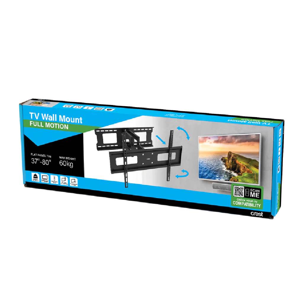Crest MFPLFM 37" - 80" Black Full Motion TV Wall Mount
