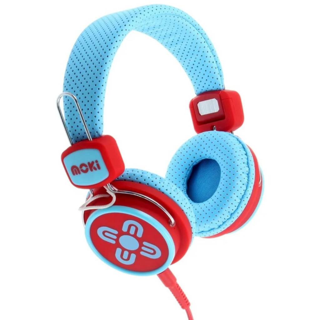 Moki MHPKSBR Red/Blue Kids Safe Headphone
