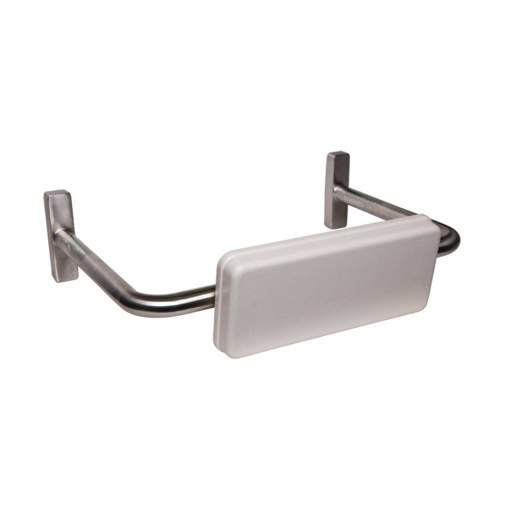 Metlam MLR119MKII_ANMB Stainless Steel Straight Rail Padded Backrest Antimicrobial