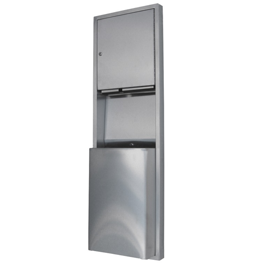 Metlam ML705_SM_MK2 Satin Stainless Steel Surface Mounted Paper Towel Dispenser & Waste Receptacle