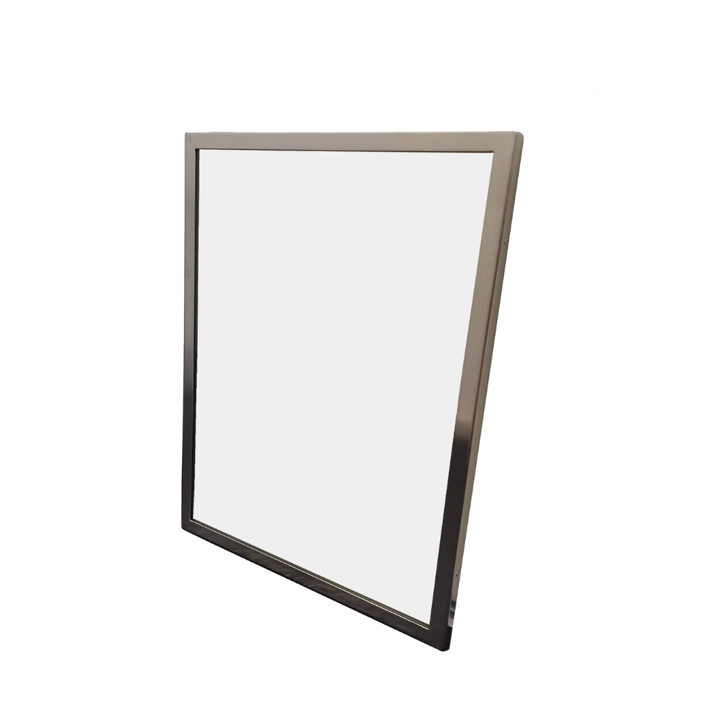 Metlam ML771_1 6mm 460w x 760h Satin Stainless Steel Framed Mirror