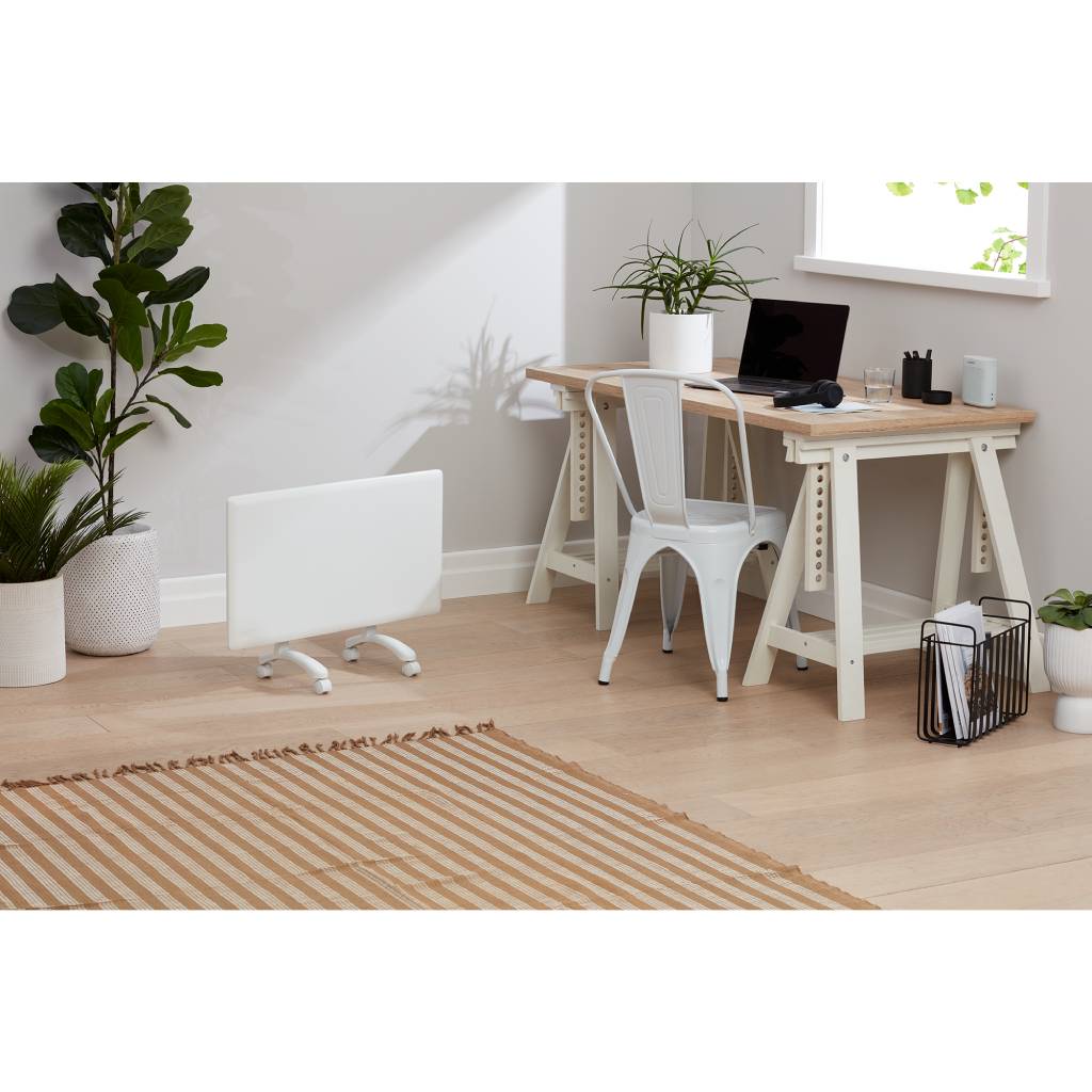 Nobo NTL4R10-FS40 1kW White Wi-Fi Panel Heater with Castors