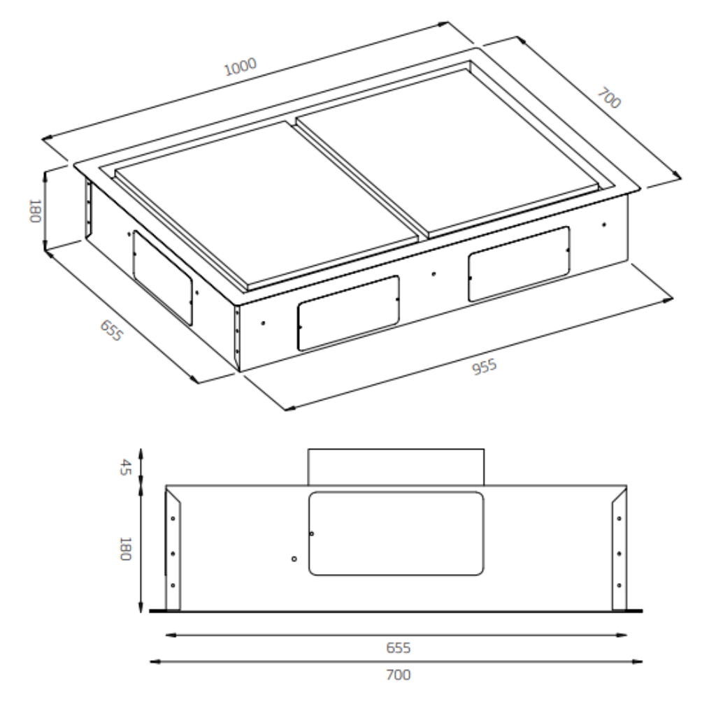 Schweigen SCC1000SE 100cm Stainless Steel Ceiling Cassette Rangehood (Silent)