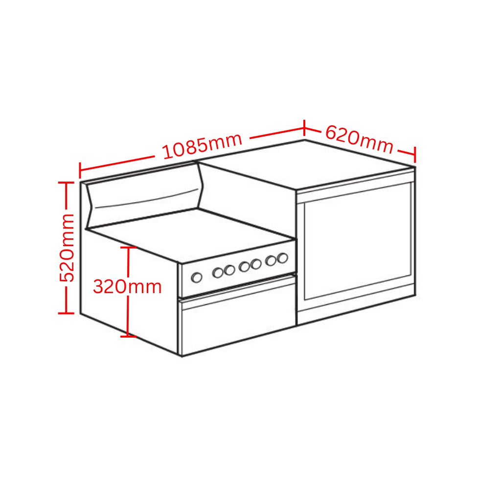 Westinghouse WDG112WCNG-R Dimension Image - The Appliance Guys