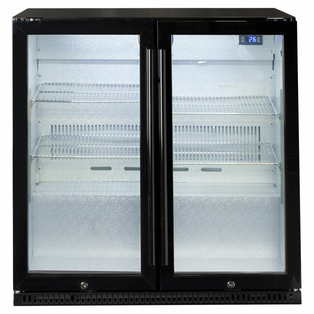 Artusi AOF2B 190L Black Double Door Outdoor Beverage Centre - The Appliance Guys