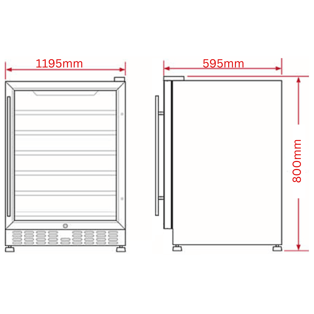 Schmick SD-ADL-JC132-Combo 264L Stainless Steel Under Bench Beer And Wine Fridge Combination
