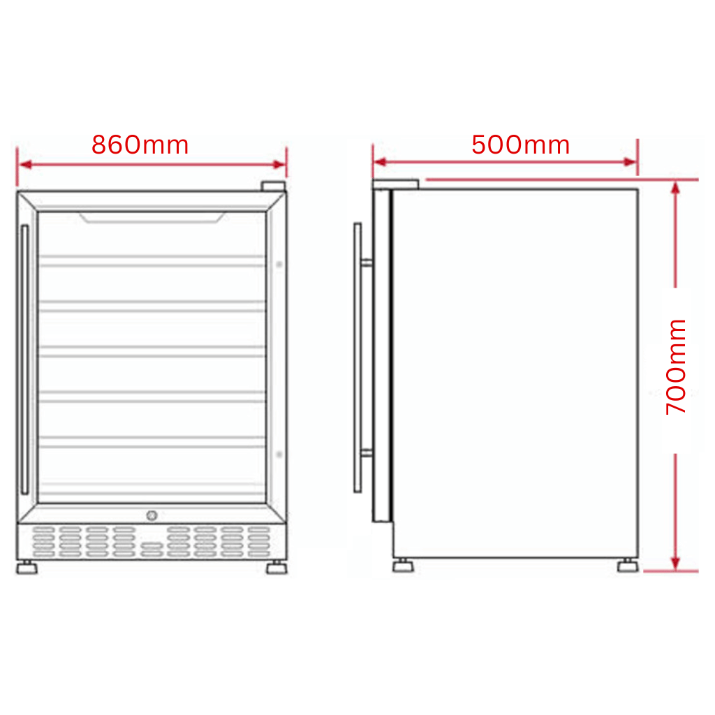 Rhino ENV1L-SS 148L Stainless Steel Envy Alfresco Bar Fridge
