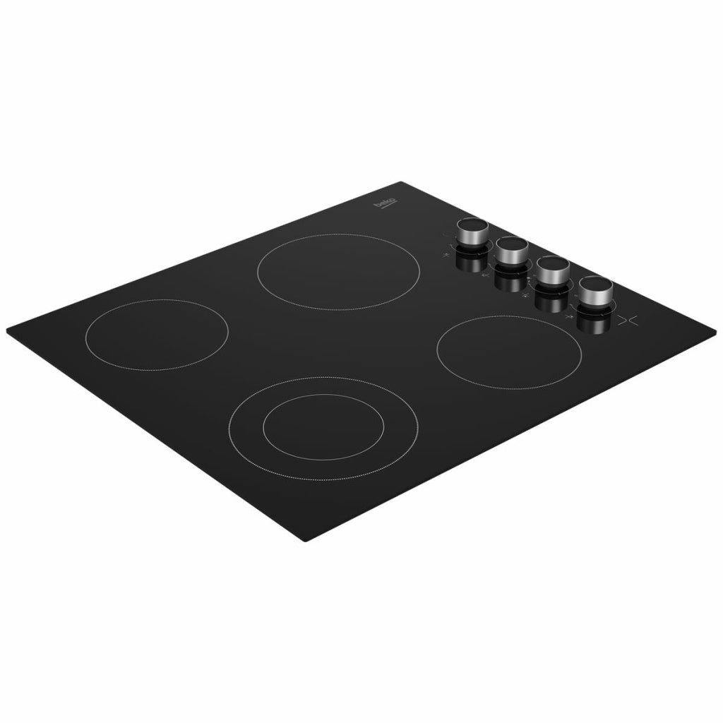 Beko BCT601CG 60cm Black Vitroceramic Electric Built-In Cooktop - The Appliance Guys