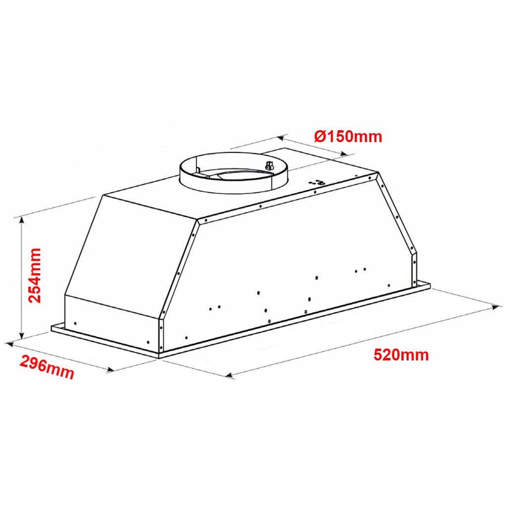Euro Appliances EP52UMS2 52cm Stainless Steel Undermount Rangehood - The Appliance Guys