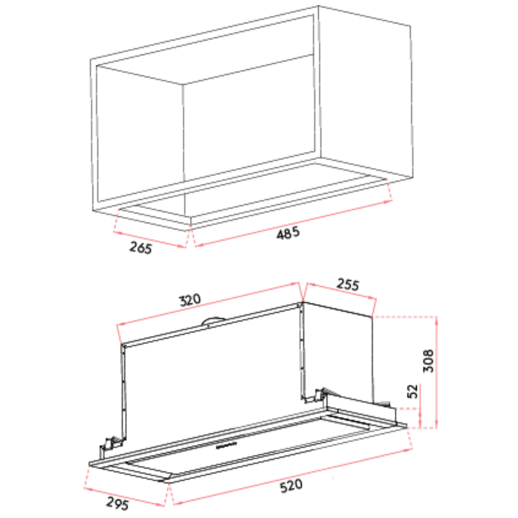 Inalto AUM52PS 52cm Undermount Stainless Steel Rangehood