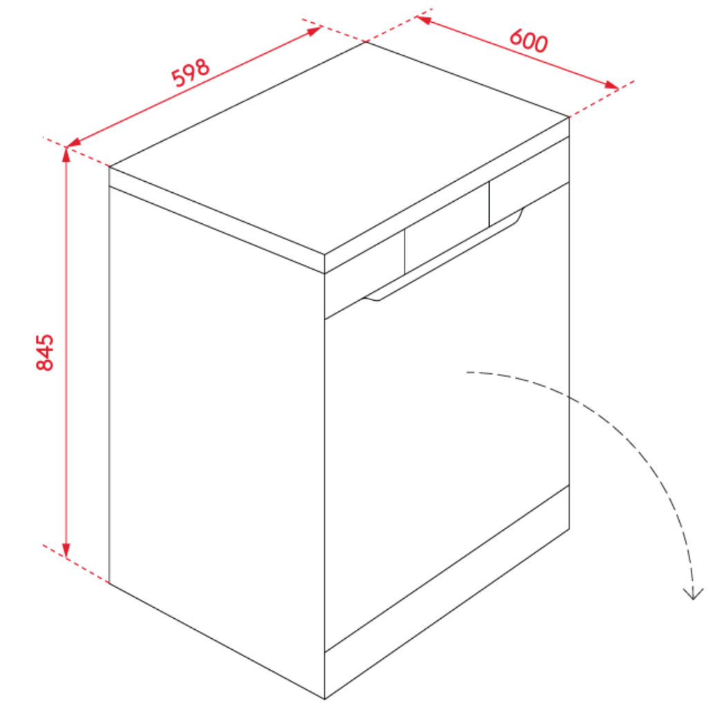 InAlto IDW604S 60cm Stainless Steel Freestanding Dishwasher