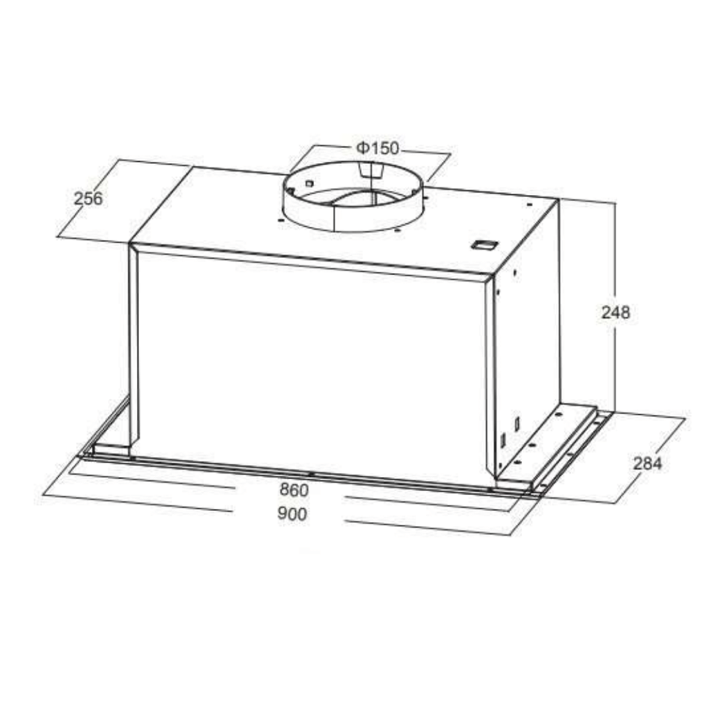 Kleenmaid RHUC92 90cm Wall Mounted Canopy Rangehood dimensions
