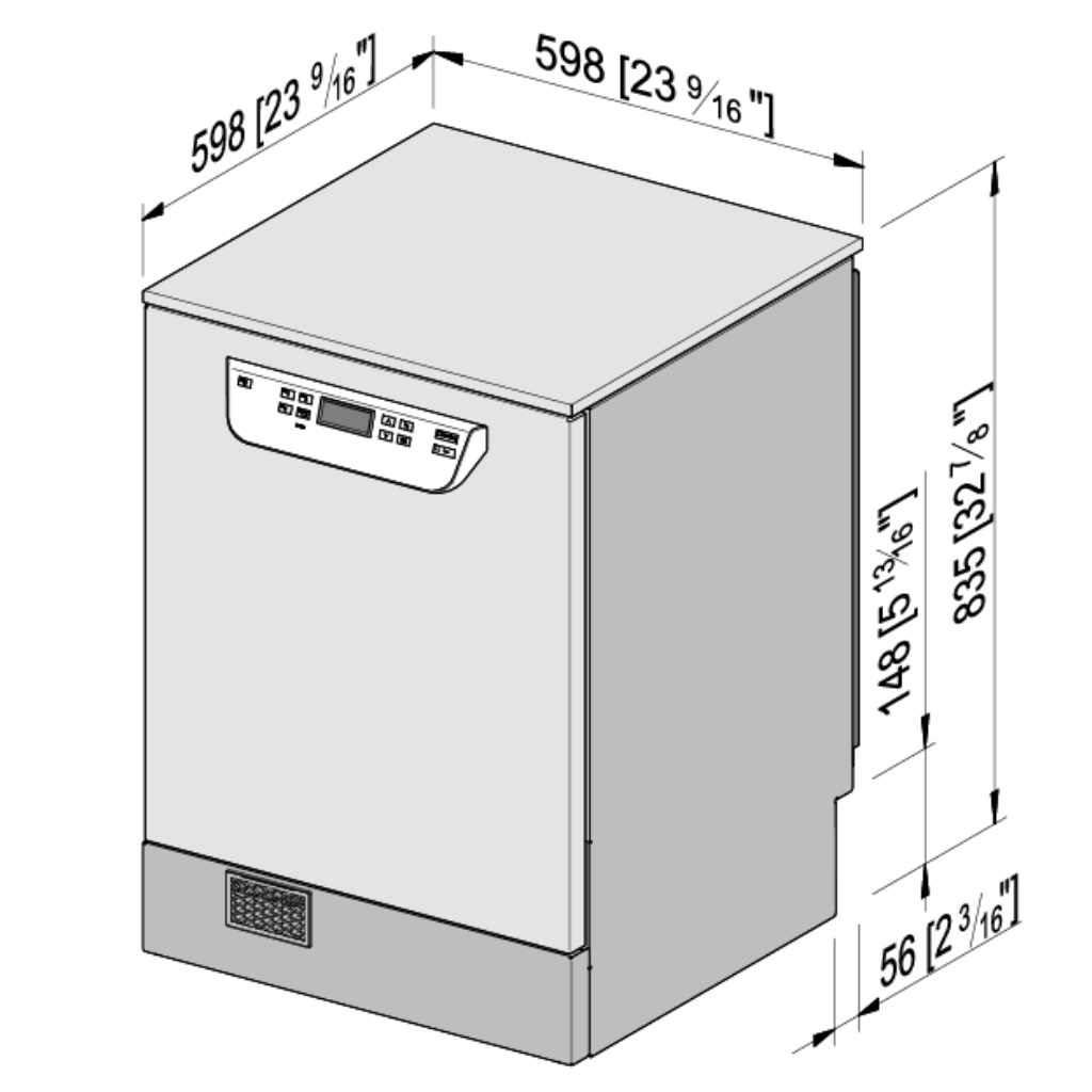 Miele PG8059 W Commercial Freshwater Freestanding Dishwasher