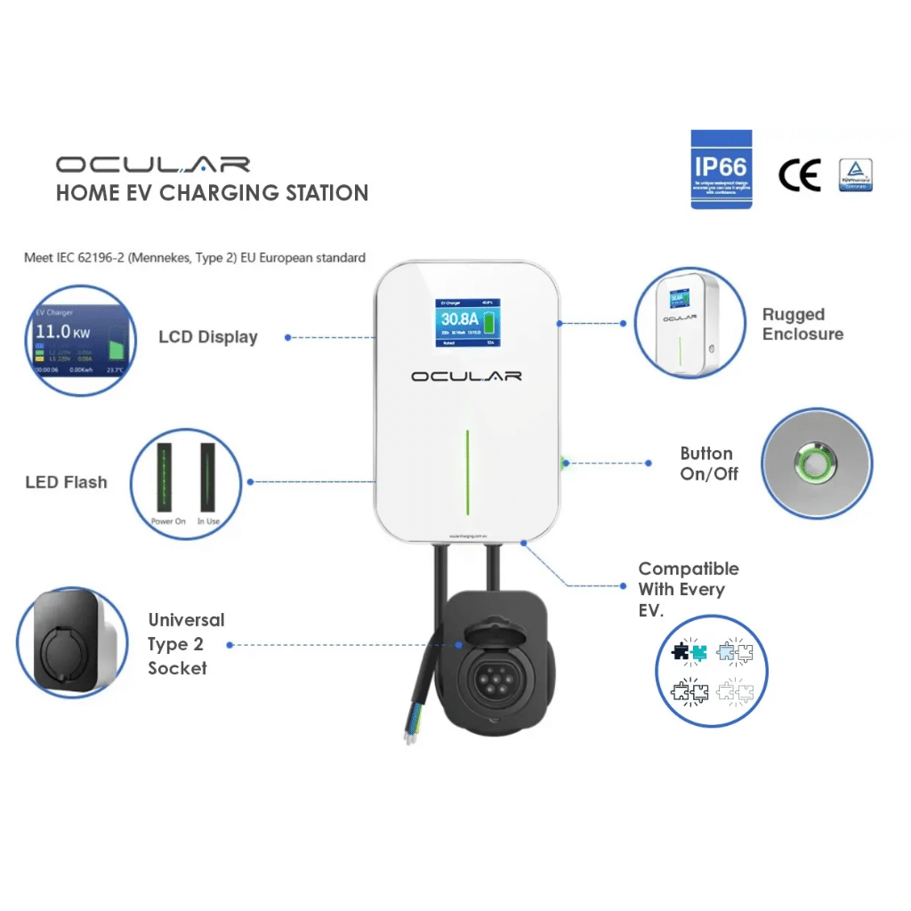 Ocular OC20-BA-7.2KW LTE Single Phase Universal Charging Station