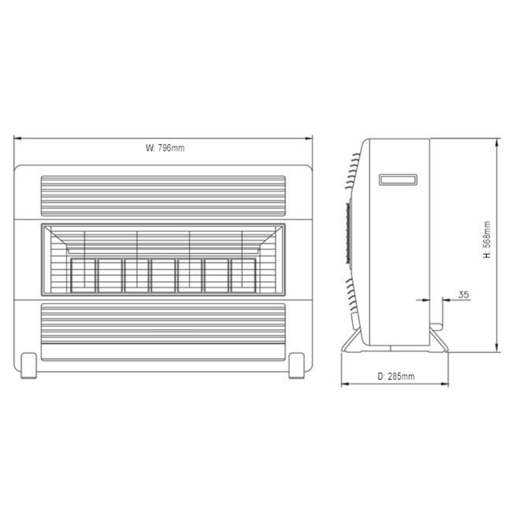 Omega Altise OABRFLPSD Sand Dune Brigadier Radiant Convector Heater
