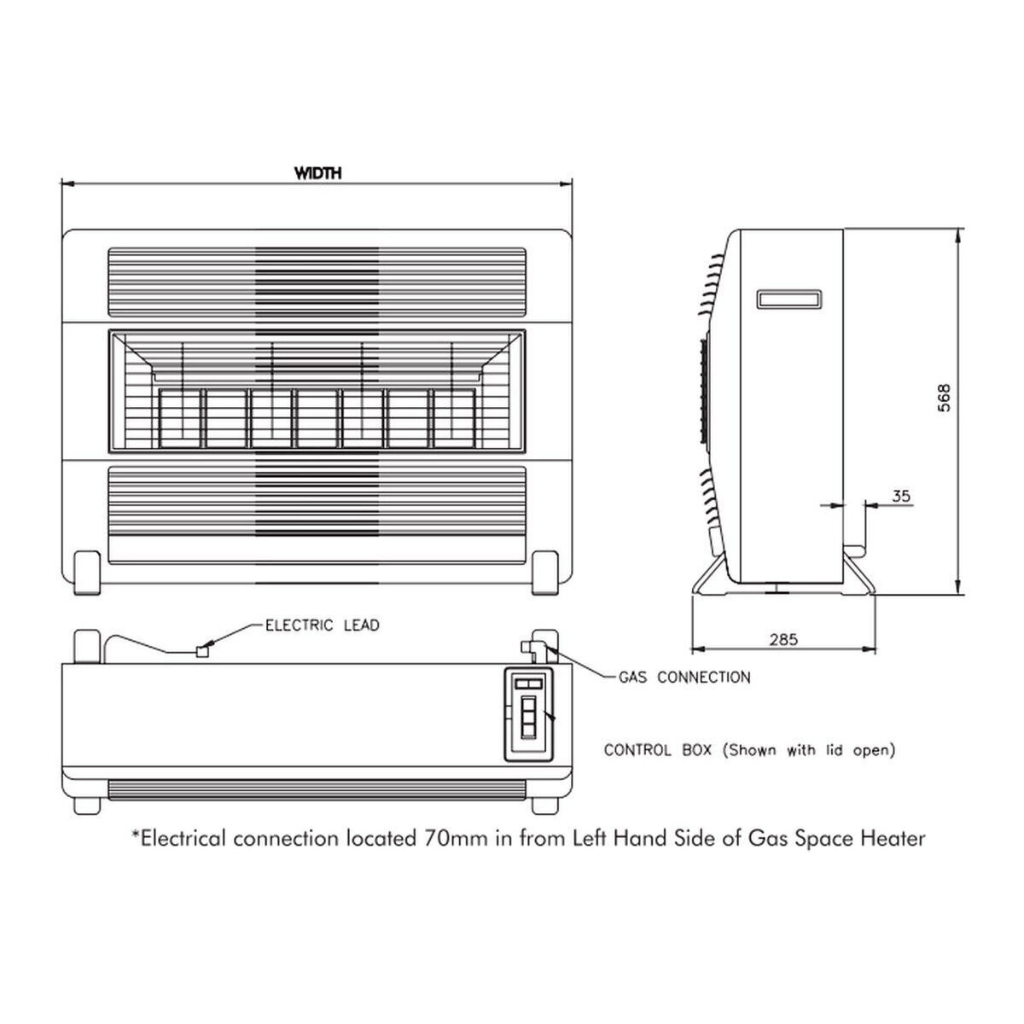 Omega Altise OABRFNGSD Sand Dune Brigadier Radiant Convector Heater