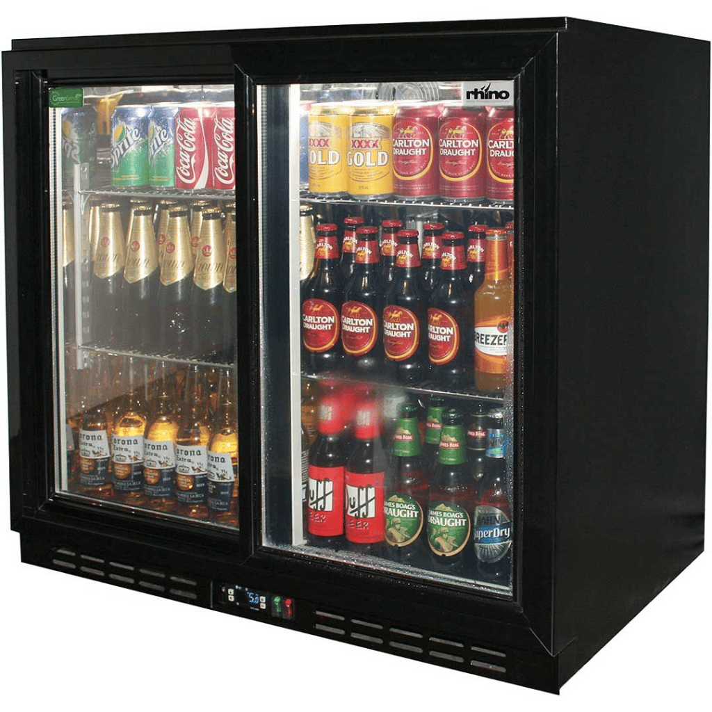 Rhino SG2S-B 208L Sliding Door Under Bench Bar Fridge