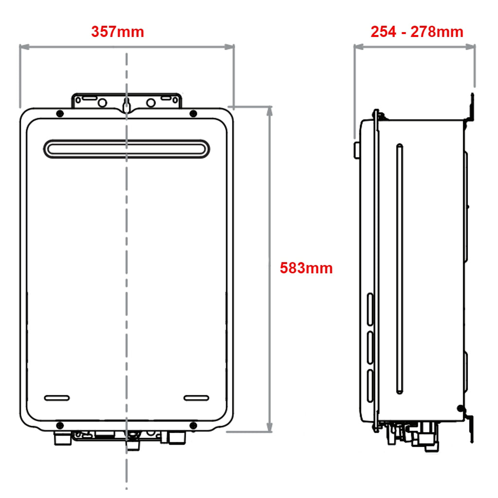 Rinnai INF28iL50 28L White Infinity 28i Internal 50°C LPG Continuous Hot Water System - The Appliance Guys