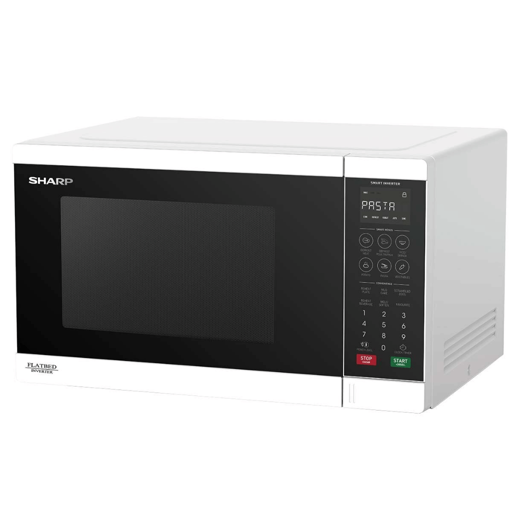 Sharp SM327FHW 32L White 1200W Smart Flatbed Microwave Oven