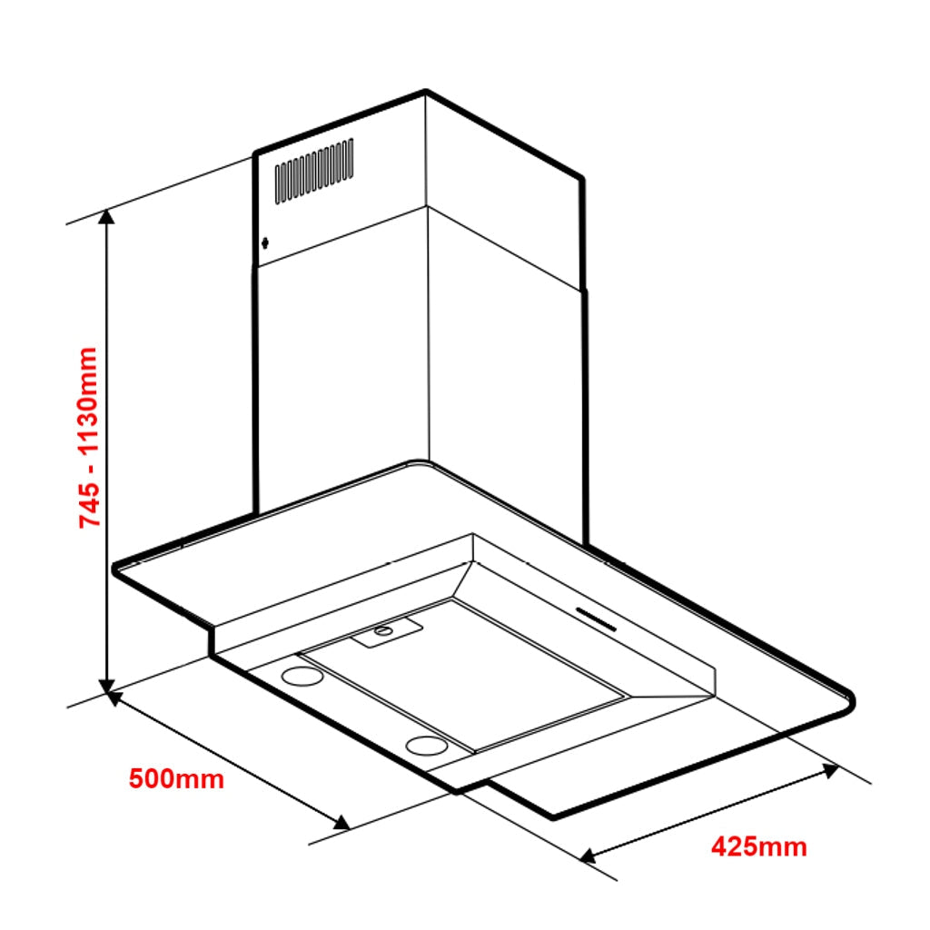 Westinghouse WRCG914BC 90cm Dark Stainless Glass Canopy Rangehood - The Appliance Guys